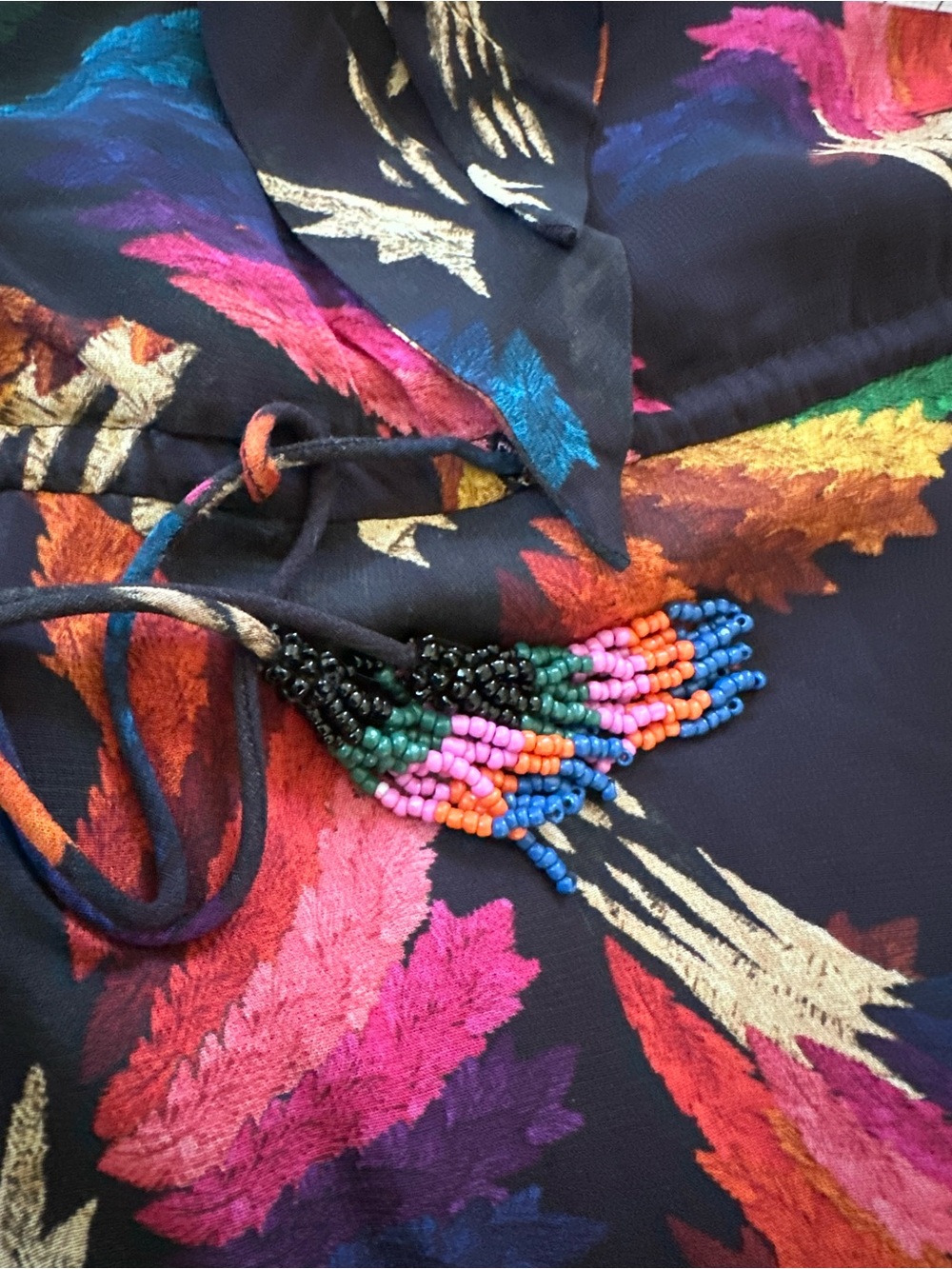 NWT FARM Rio Black Macaws Flight Ankle Midi Dress XL - Picture 10 of 11
